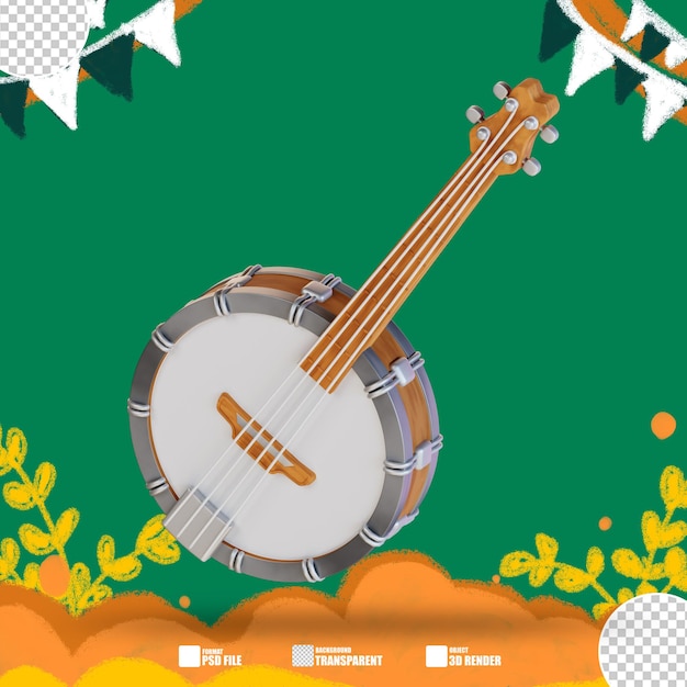 PSD ilustracja 3d banjo 2