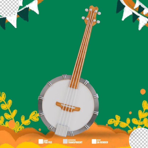 PSD ilustracja 3d banjo 4