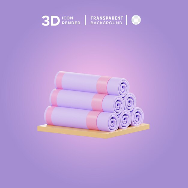 Ilustracja 3D ikony ręcznika spa