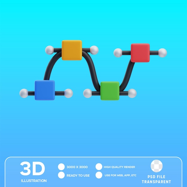 PSD ilustracja 3d ścieżki wektorowej psd