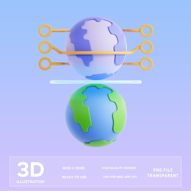 PSD ilustracja 3d transformacji cyfrowej psd