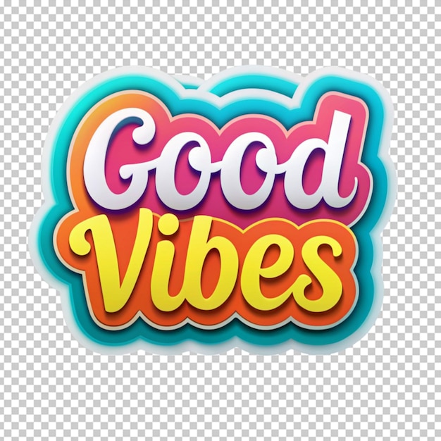 PSD ilustracja 3d z literami good vibes