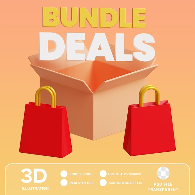 PSD ilustracja psd bundle deals 3d