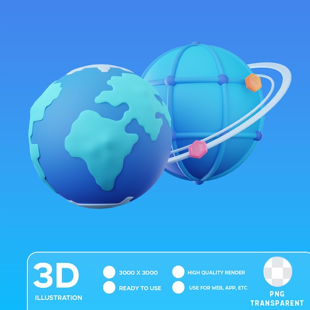 PSD ilustracja psd world metaverse 3d