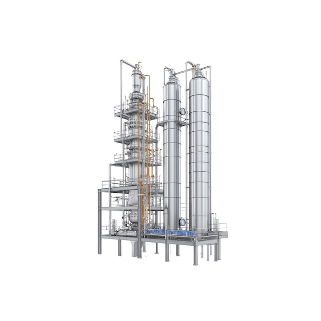 PSD industrial chemical plant with large storage tanks