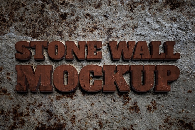 Industrial worn metal logo mockup