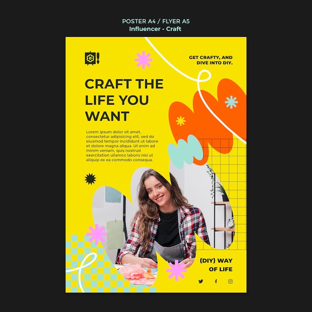 Influencer lifestyle poster template