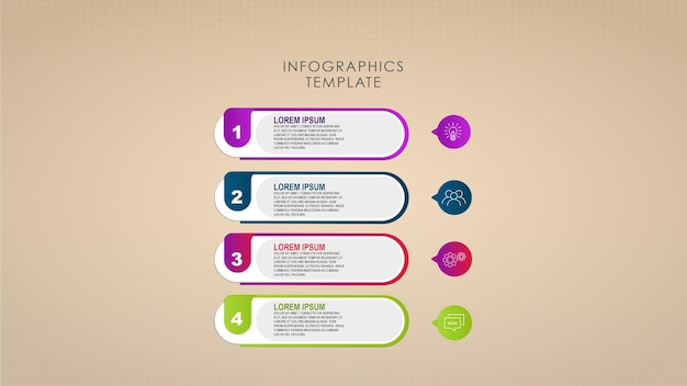 PSD infographic template for business process steps