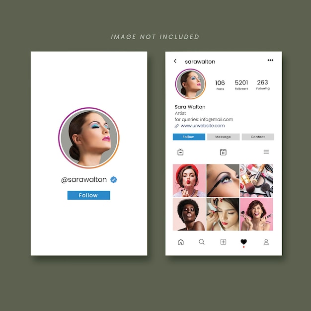 PSD instagram business card design psd template