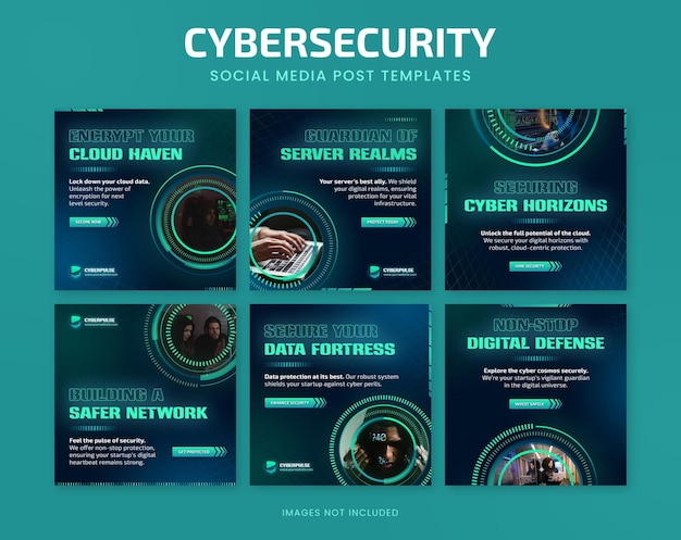 Instagram and Facebook Cybersecurity Social Media Banner Post Templates