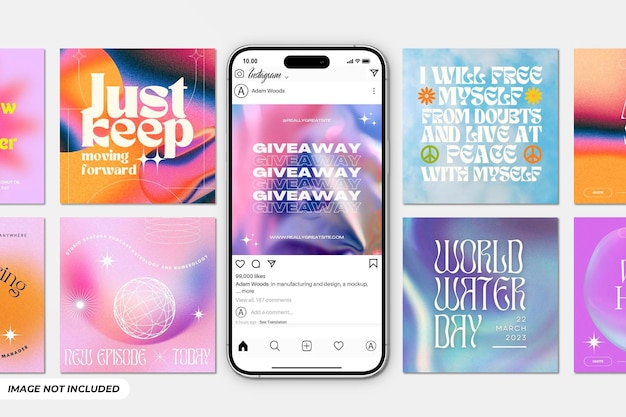 PSD instagram post mockup editable psd template