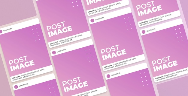 PSD instagram post mosaic mockup