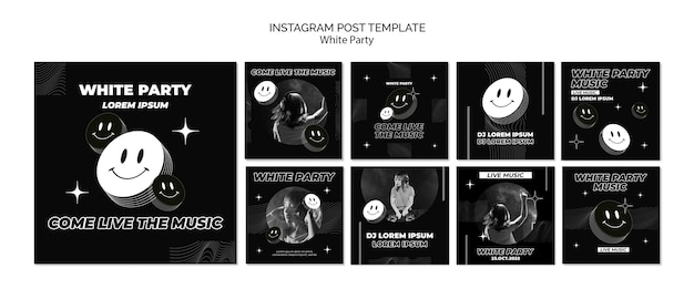 Instagram posts collection for white party