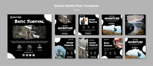 Instagram stories template with hiking