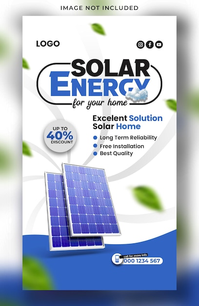 instagram story template and media banner for Solar energy