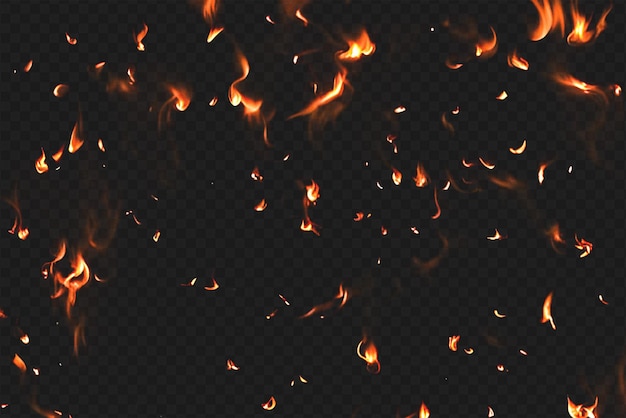 Intense Burning Fire Effect Overlay Isolated on Transparent Background Perfect for Visual Effect