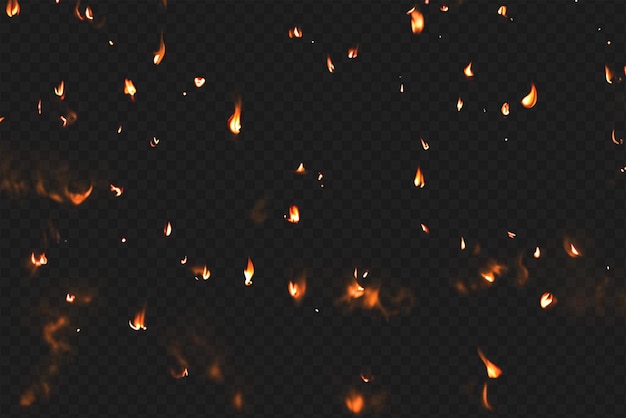 Intense Burning Fire Effect Overlay Isolated on Transparent Background Perfect for Visual Effect