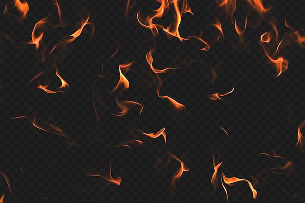 Intense Burning Fire Effect Overlay Isolated on Transparent Background Perfect for Visual Effect