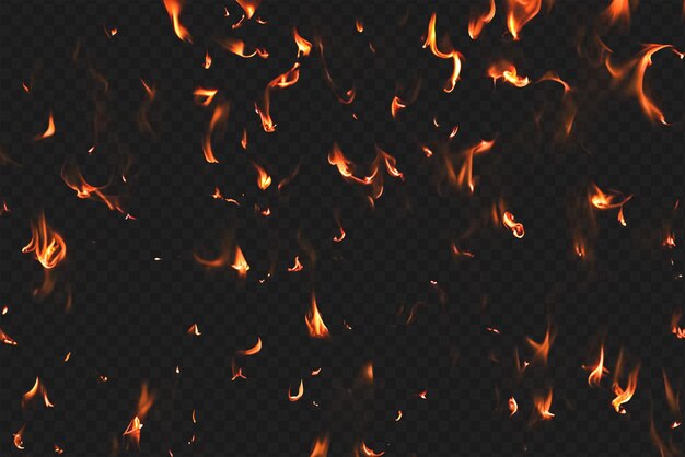 Intense Burning Fire Effect Overlay Isolated on Transparent Background Perfect for Visual Effect