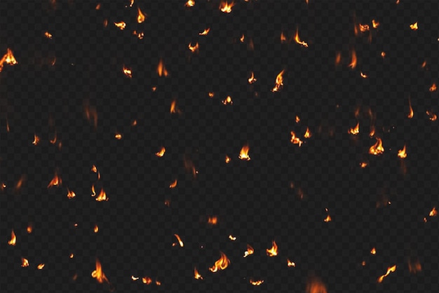 Intense Burning Fire Effect Overlay Isolated on Transparent Background Perfect for Visual Effect