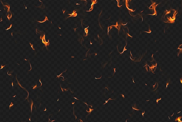 Intense Burning Fire Effect Overlay Isolated on Transparent Background Perfect for Visual Effect