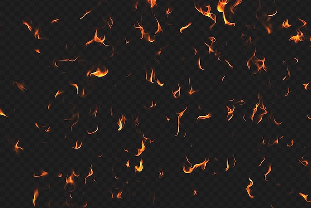 Intense Burning Fire Effect Overlay Isolated on Transparent Background Perfect for Visual Effect