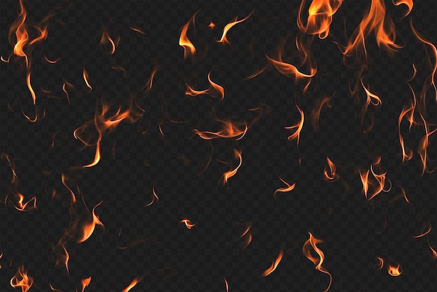 Intense Burning Fire Effect Overlay Isolated on Transparent Background Perfect for Visual Effect