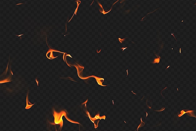 PSD intense burning fire effect overlay isolated on transparent background perfect for visual effect