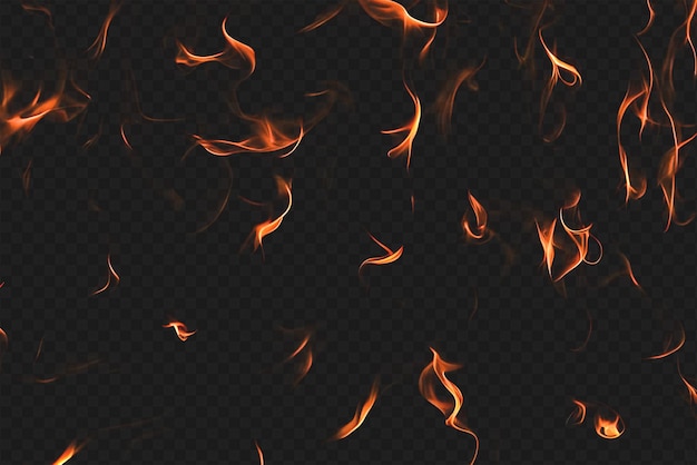 Intense Burning Fire Effect Overlay Isolated on Transparent Background Perfect for Visual Effect