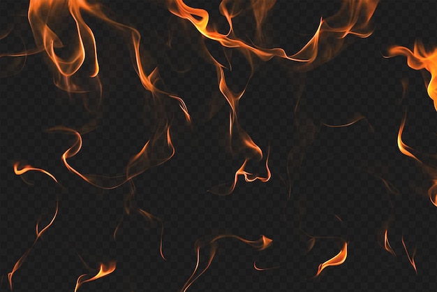 PSD intense burning fire effect overlay isolated on transparent background perfect for visual effect