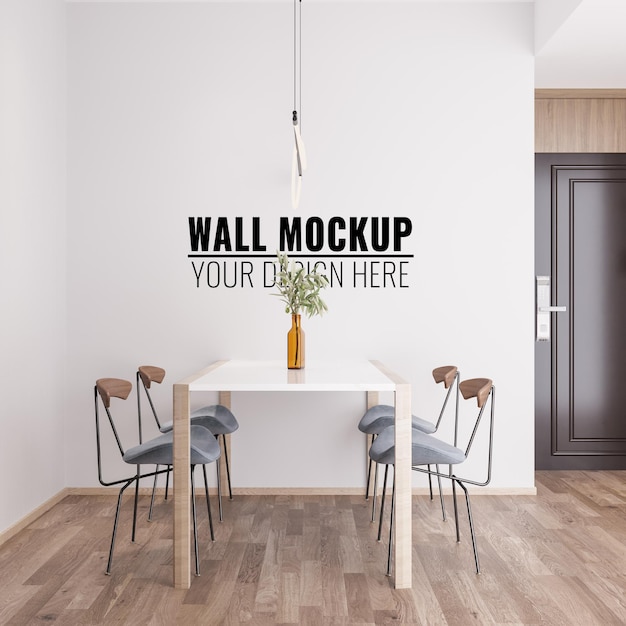 Interior Dining Room Wall Mockup