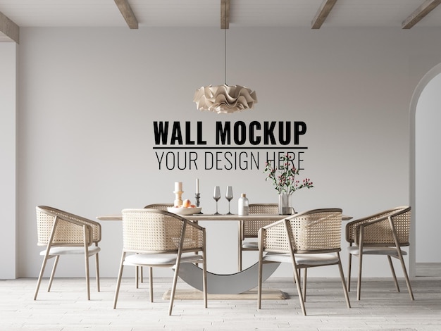 Interior Dining Room Wall Mockup