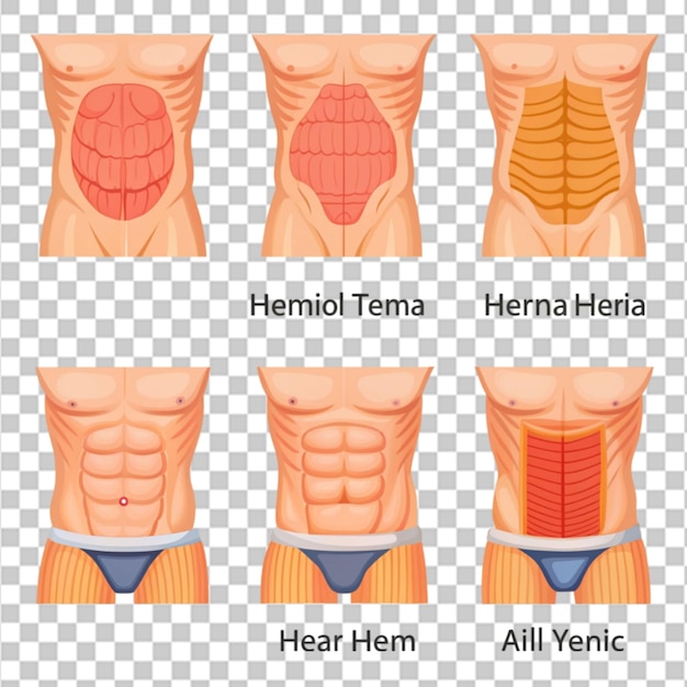 Internal organs in male body on transparent background