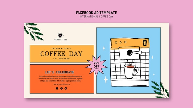 International coffee day social media promo template