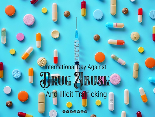 International day against drug abuse and illicit trafficking background banner design