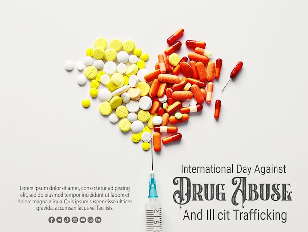 International day against drug abuse and illicit trafficking background banner design