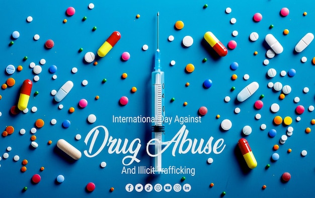 International day against drug abuse and illicit trafficking background banner design