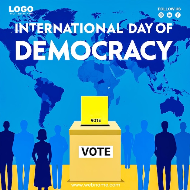 PSD international day of democracy social media post design template