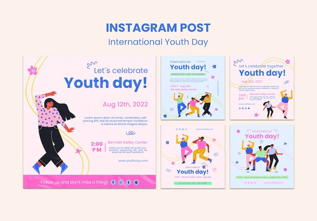 PSD international youth day instagram posts