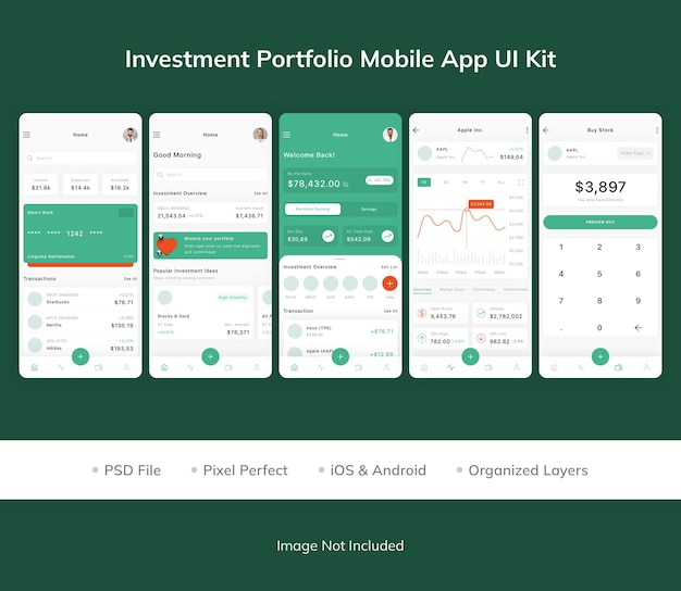 Investment Portfolio Mobile App UI Kit