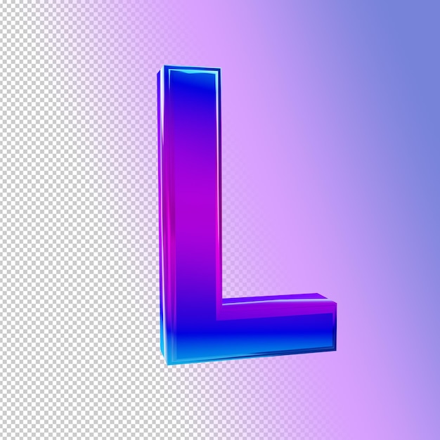 iridescent 3d letter L