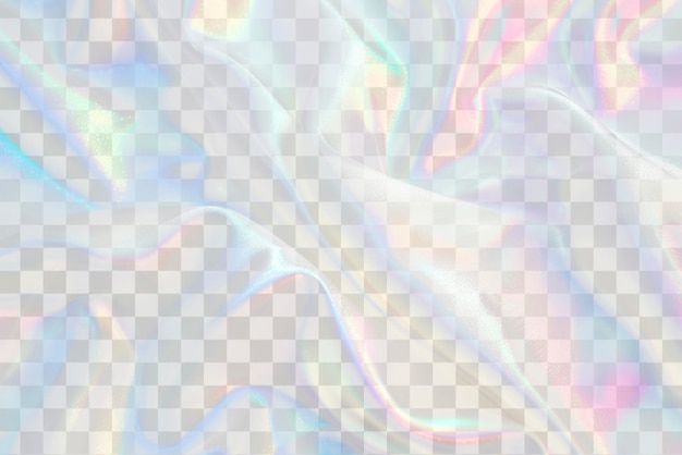 PSD iridescent silk with rainbow fabric texture png overlay effect transparent background