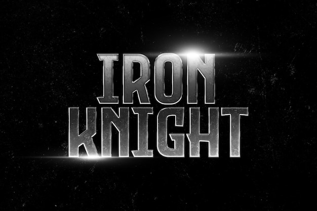 PSD iron knight text effect