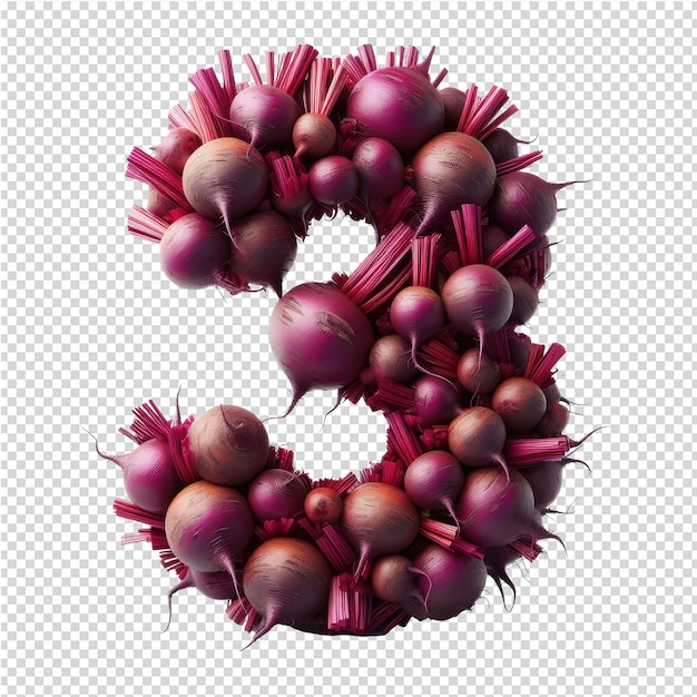 Isolated 3D Number on a Clear PNG Canva