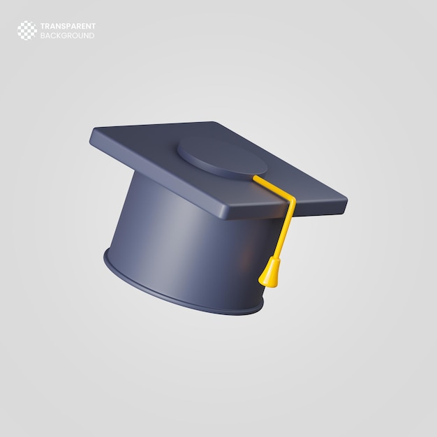 Isolated 3d render graduation hat icon