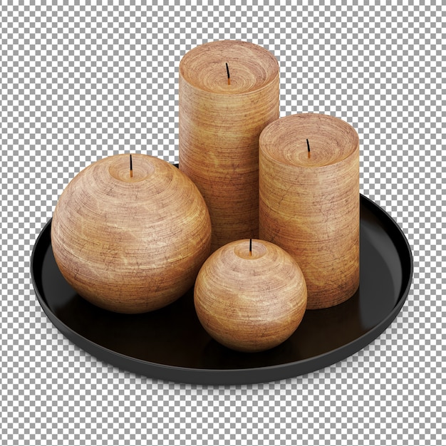 Isometric candles in round plate