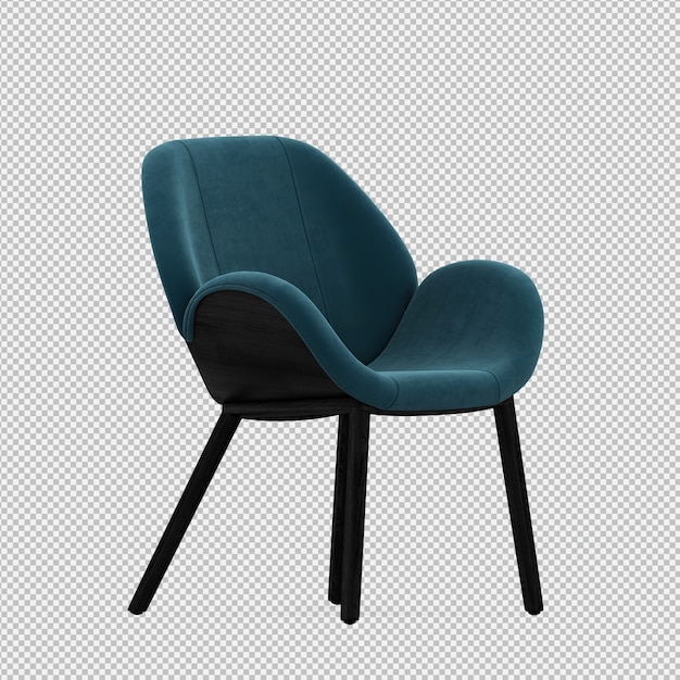 Isometric Chair 3D isolated render