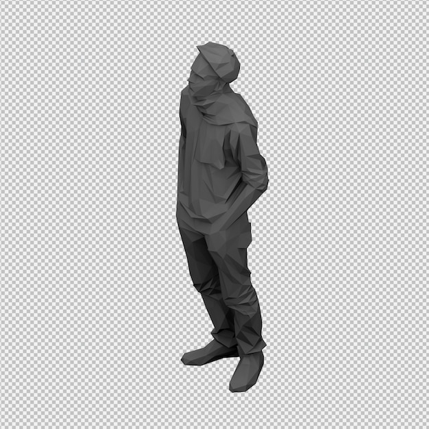 PSD isometric male 3d render