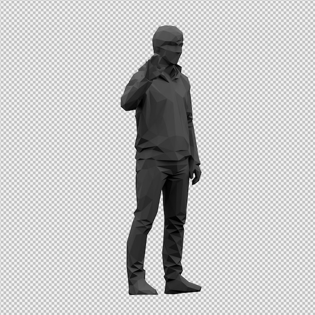 PSD isometric male 3d render