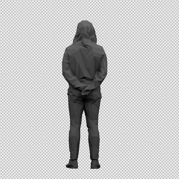 PSD isometric male 3d render